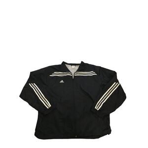 Adidas Windbreaker 3 Stripe XL Full Zip Lined, Black, White and Grey